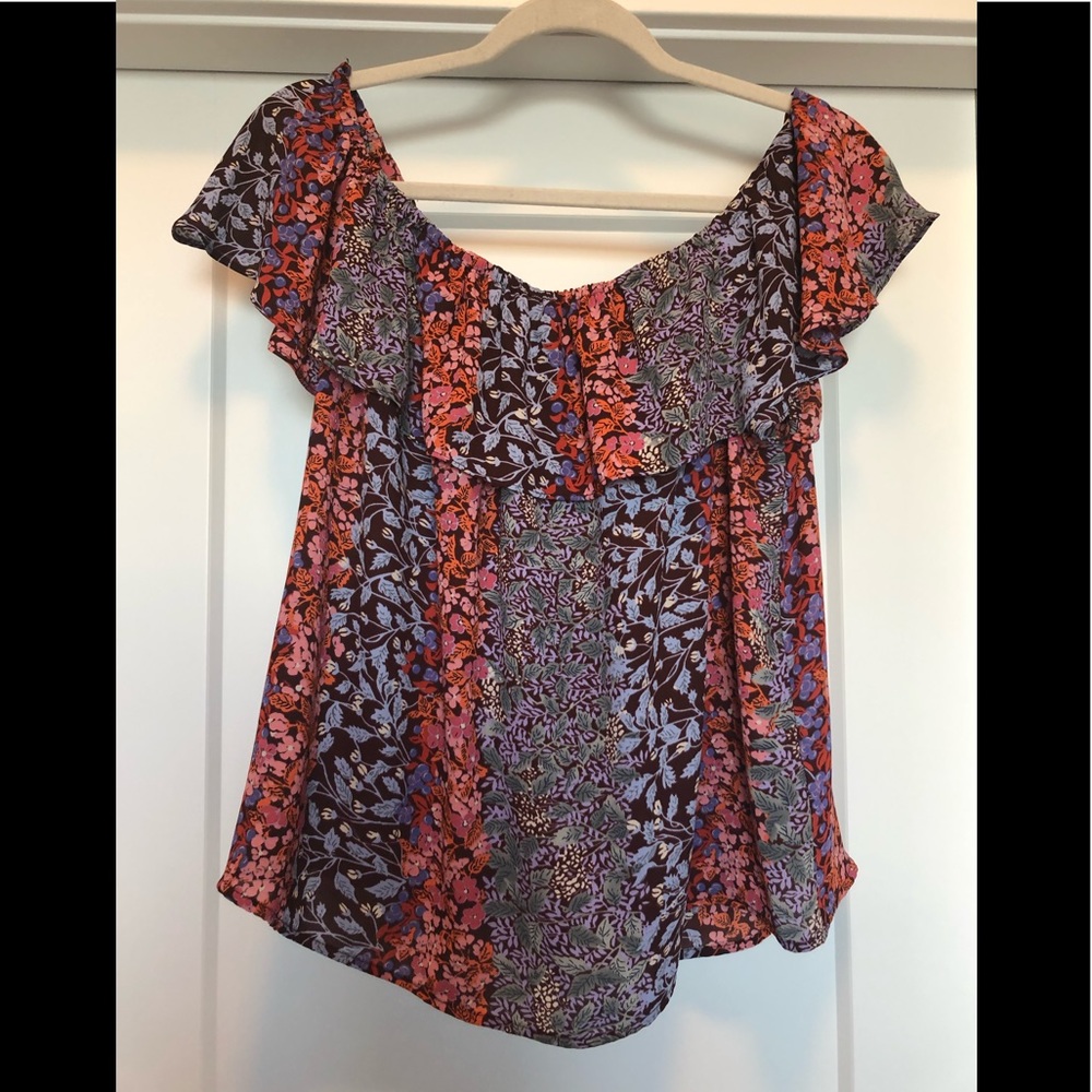 Anthropologie Vallita Floral Off Shoulder Top